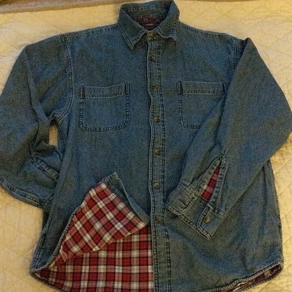 COPY - Wrangler Denim Flannel Lined Button Up Shi…